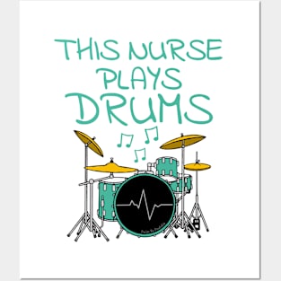 This Nurse Plays Drums, Drum Kit Drummer Musician Posters and Art